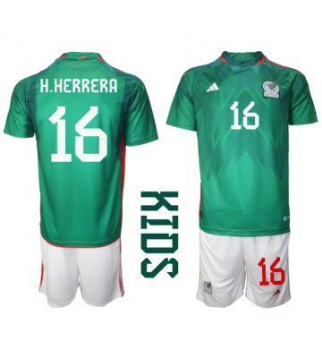 Mexico Hector Herrera #16 Replica Home Stadium Kit for Kids World Cup 2022 Short Sleeve (+ pants)